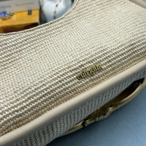 🆕 CULT GAIA 🧿 NWOT Brisa Woven Raffia Knotted Shoulder Bag, Cream / Natural - Picture 9 of 15